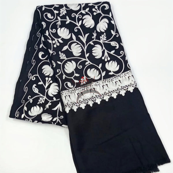 Black ari work shawl