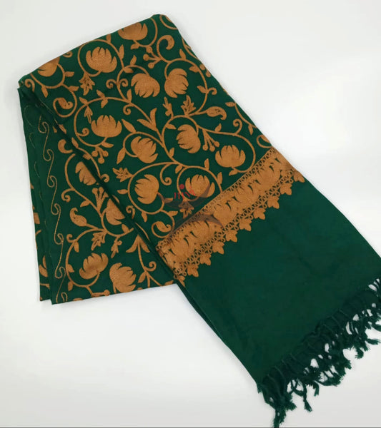 Green ari work shawl