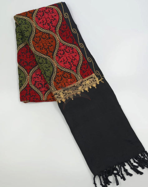 Black ari work shawl