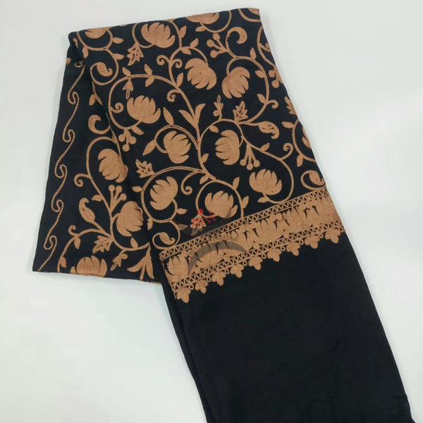 Black ari work shawl