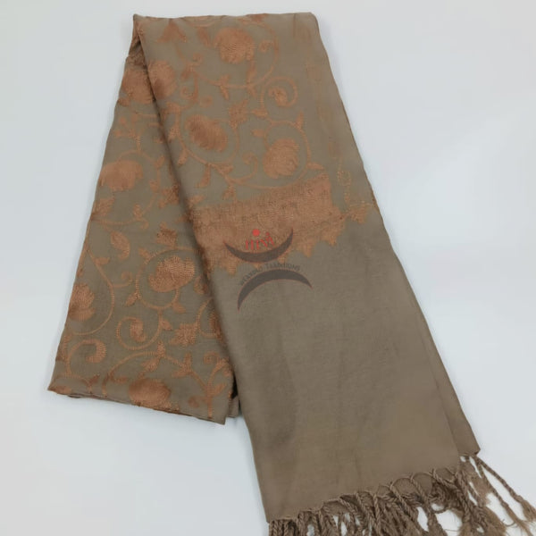 Dark beige ari work shawl