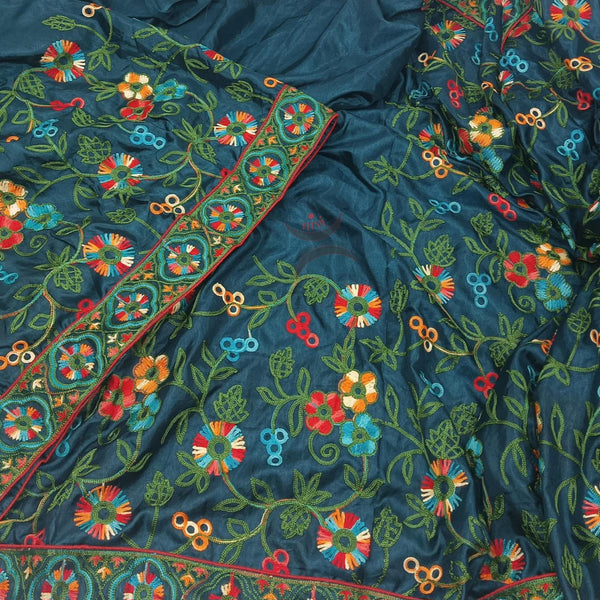 Teal green Kashmiri ari work