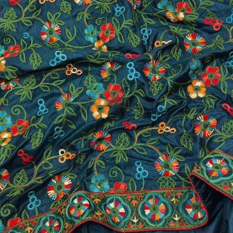 Teal green Kashmiri ari work