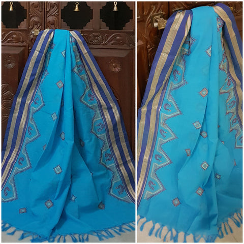 Blue South cotton with kasuti embroidery