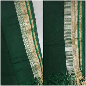Green South cotton with zari border