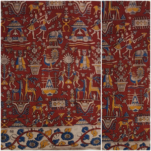 Soft mul cotton kalamkari with Egyptian motifs