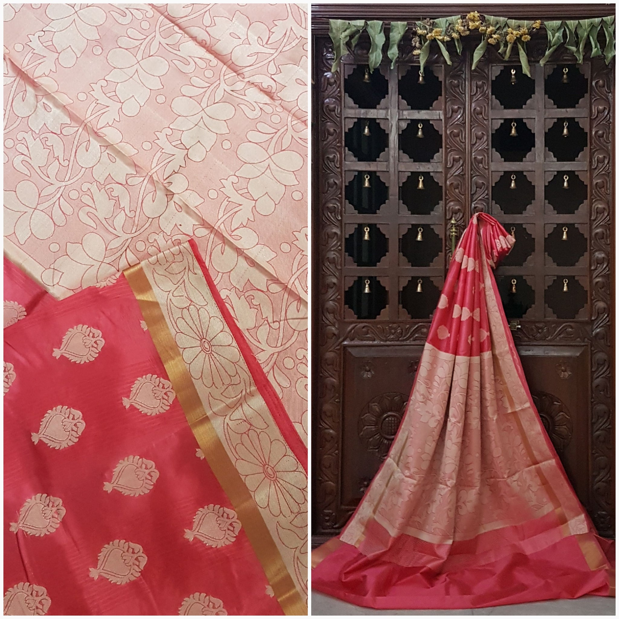 Art silk tussar with Jaquard weave
