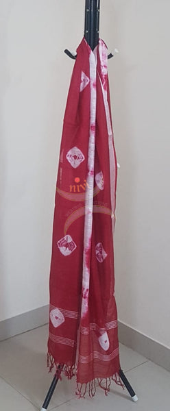 Handloom linen shibori dupatta