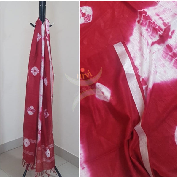 Handloom linen shibori dupatta