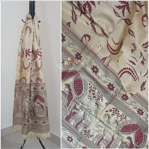 Handloom muga silk dupatta