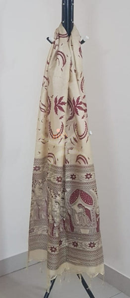 Handloom muga silk dupatta