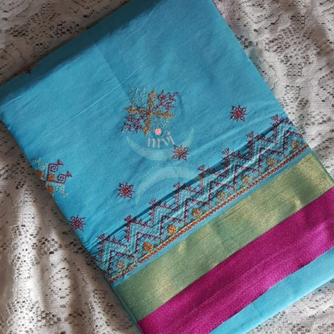 Kota cotton kasuti embroidered saree.