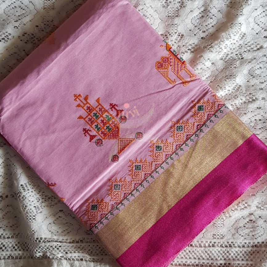 Kota cotton kasuti embroidered saree.