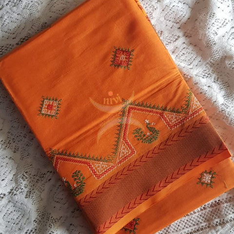 Kota cotton kasuti embroidered saree.