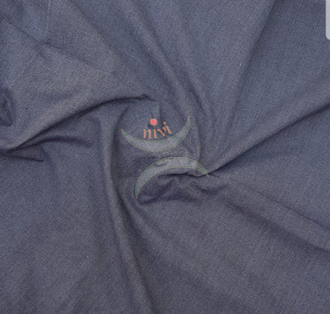 Dark Grey handloom mercerised cotton fabric.