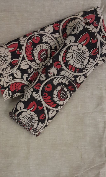 Handloom Mul cotton floral motif Kalamkari with mangalgiri Cotton