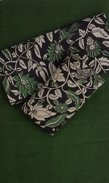 Handloom Mul cotton floral print kalamkari with mangalgiri Cotton