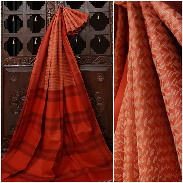 Orange Hand woven bagalpuri silk