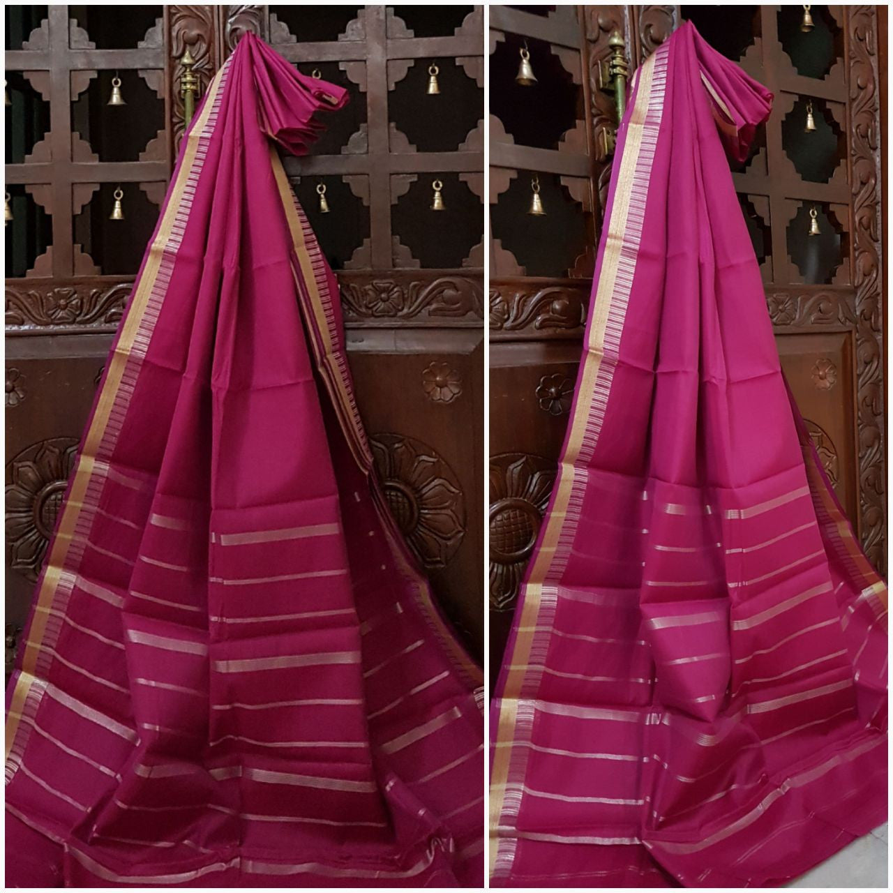 Pink Kota cotton saree