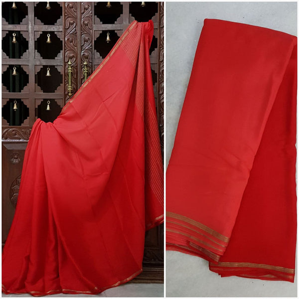 40 gms pure silk crinkled crepe in dual shade light and dark red hues!