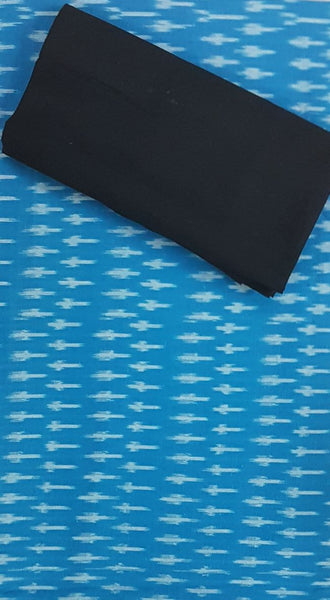 Black blue pochampalli ikat Handloom Cotton dress material