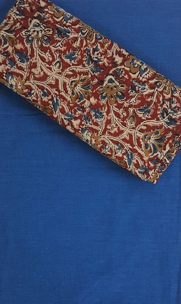 Handloom Mul cotton floral motif print kalamkari with mangalgiri Cotton top.