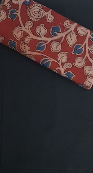 Handloom Mul cotton  floral motif print kalamkari with mangalgiri Cotton top.