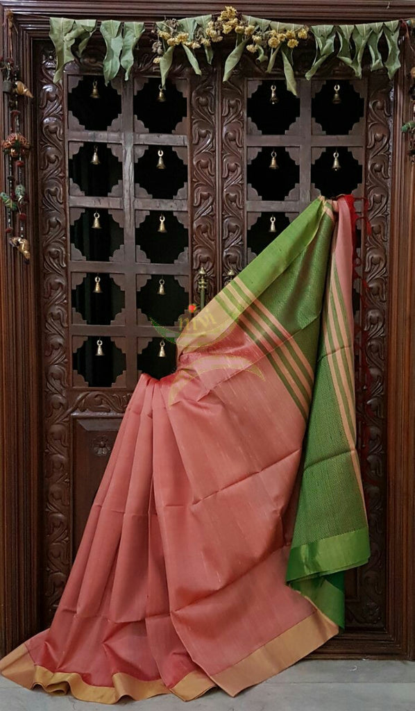 Buy Onion Peel(Single Tone) - Art Linen Saree online | Art Linen from  ShrusEternity