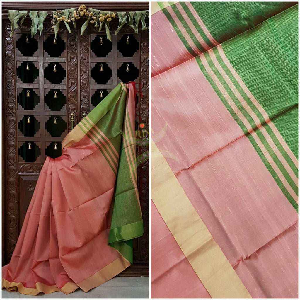 Pink tissue kanjivaram silk saree – WeaveinIndia