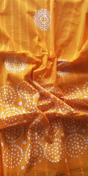 Orange Pure cotton Batik printed three piece suit material