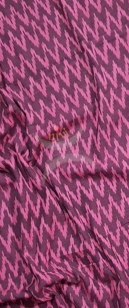 Pink purple handloom cotton Pochampalli ikat fabric
