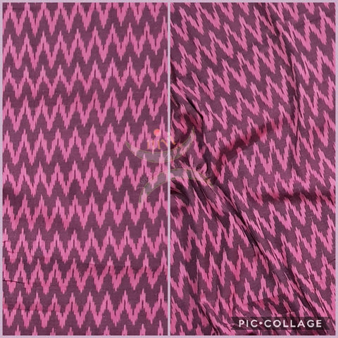 Pink purple handloom cotton Pochampalli ikat fabric