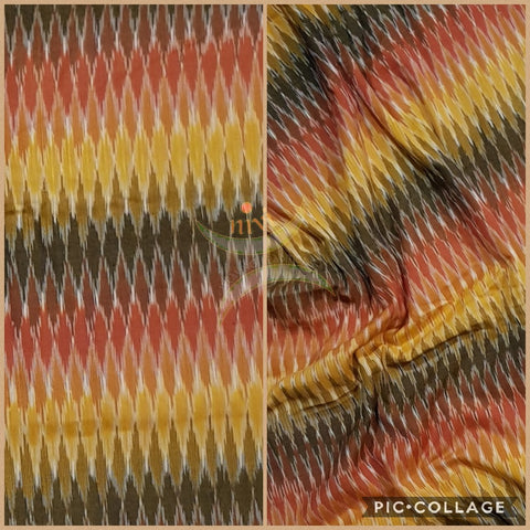 Multi coloured handloom cotton Pochampalli ikat fabric