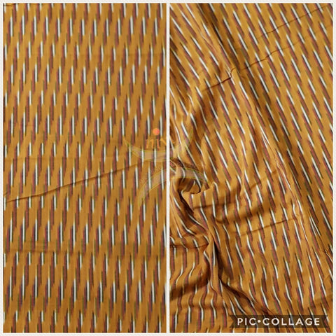 Mustard handloom cotton Pochampalli ikat fabric