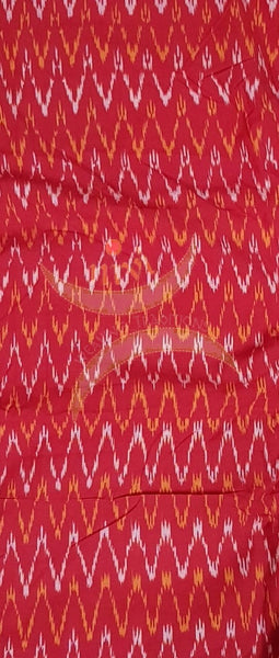 Red handloom cotton Pochampalli ikat fabric