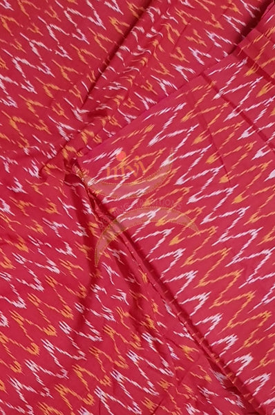 Red handloom cotton Pochampalli ikat fabric