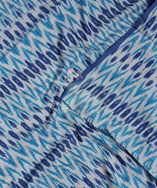 Blue handloom cotton Pochampalli ikat fabric