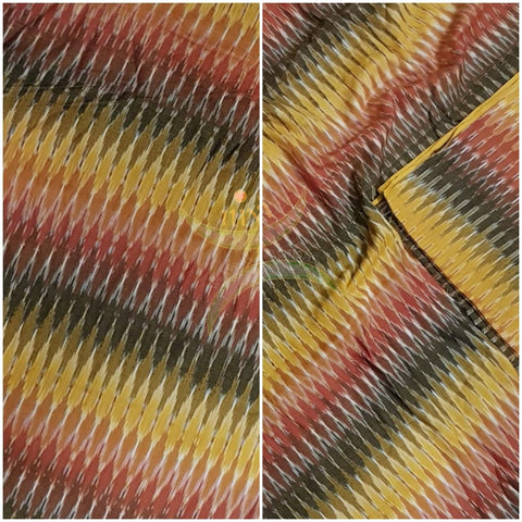 Multicoloured handloom cotton Pochampalli ikat fabric