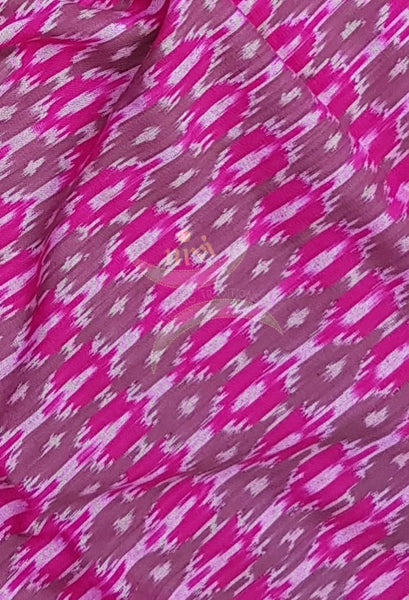 Handloom pink pochampalli ikat cotton fabric