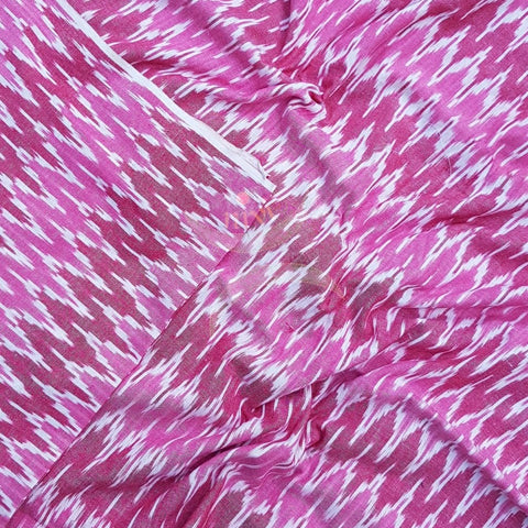 Handloom pink pochampalli ikat cotton fabric