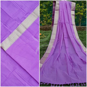 Purple kota cotton dupatta with matt gold border