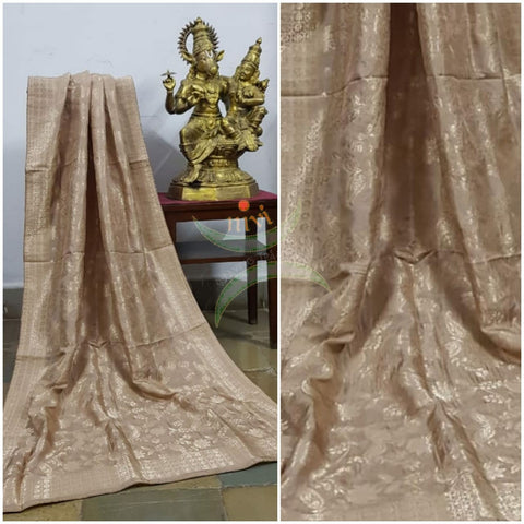 Antique gold handloom muga silk benaras brocade dupatta