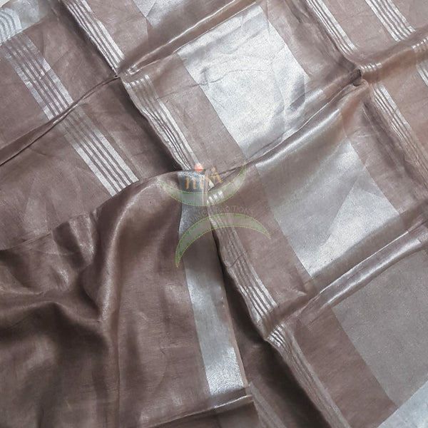 Brown handloom tissue linen