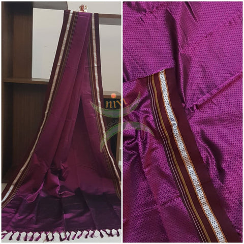 Handloom pink with maroon border khun/ khana dupatta