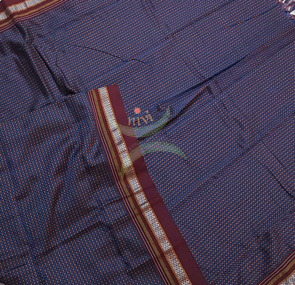 Handloom purple with maroon border khun/ khana dupatta