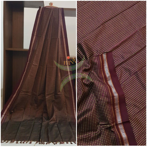 Handloom maroon  khun/ khana dupatta