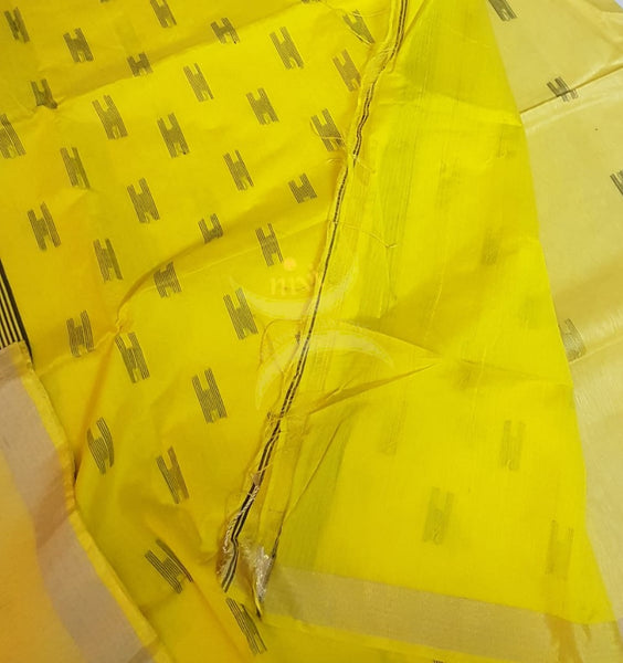 Yellow bengal handloom linen cotton