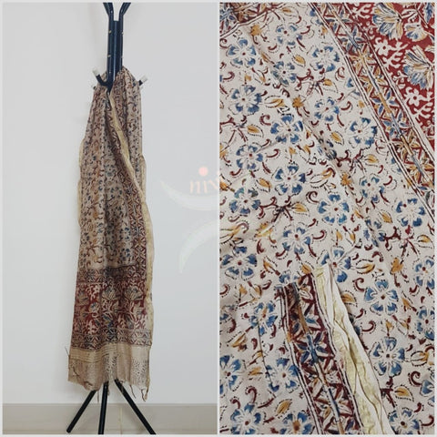 Off white handloom chanderi kalamkari dupatta