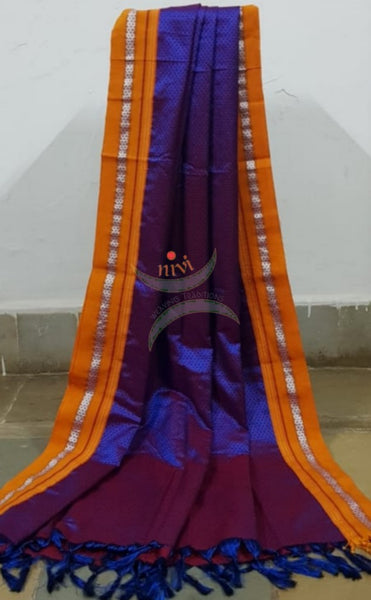 Two tone purple with orangish mustard khun dupatta