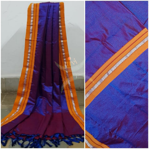 Two tone purple with orangish mustard khun dupatta